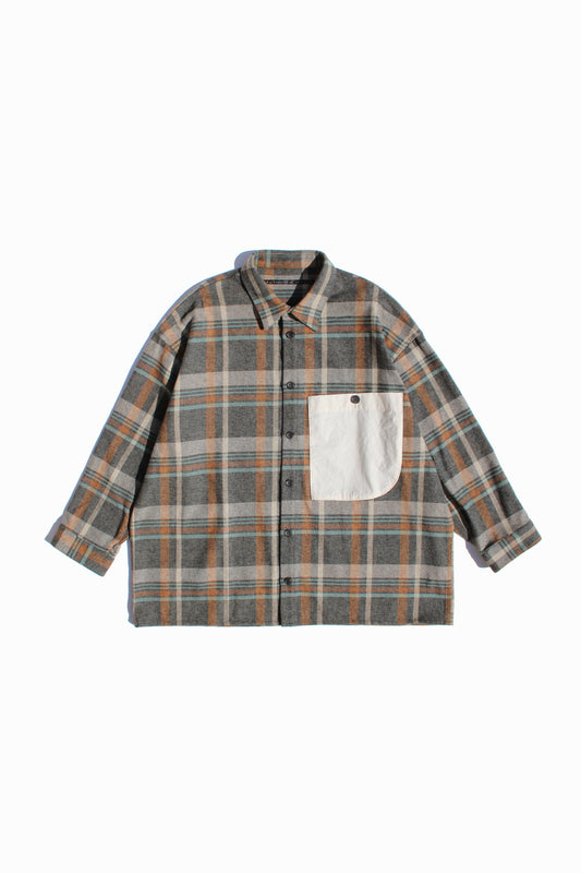 MY BEAUTIFUL LANDLET HEATHER MIX CHECKED COTTON SHIRT