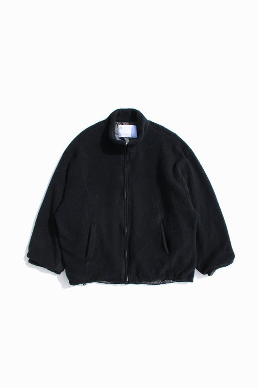 VOAAOV BISHU ANGORA PILE JERSEY REVERSIBLE BOA JACKET - BLACK