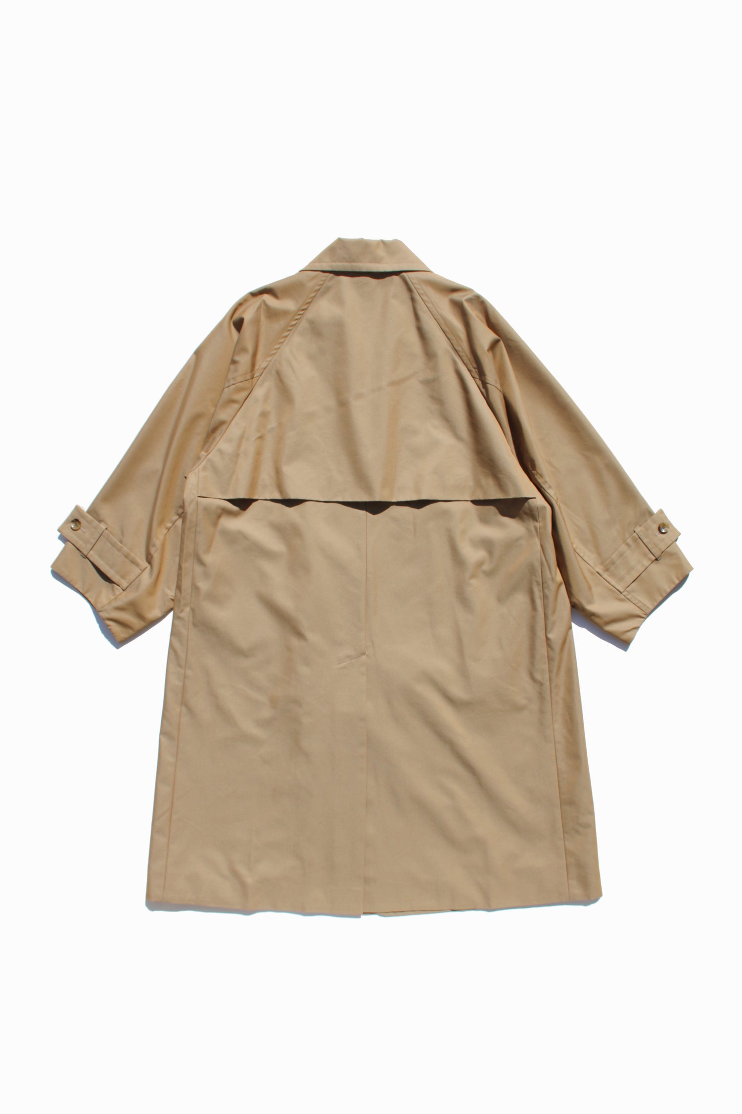 VOAAOV SUPIMA COTTON x POLYESTER GABADINE COAT - BEIGE