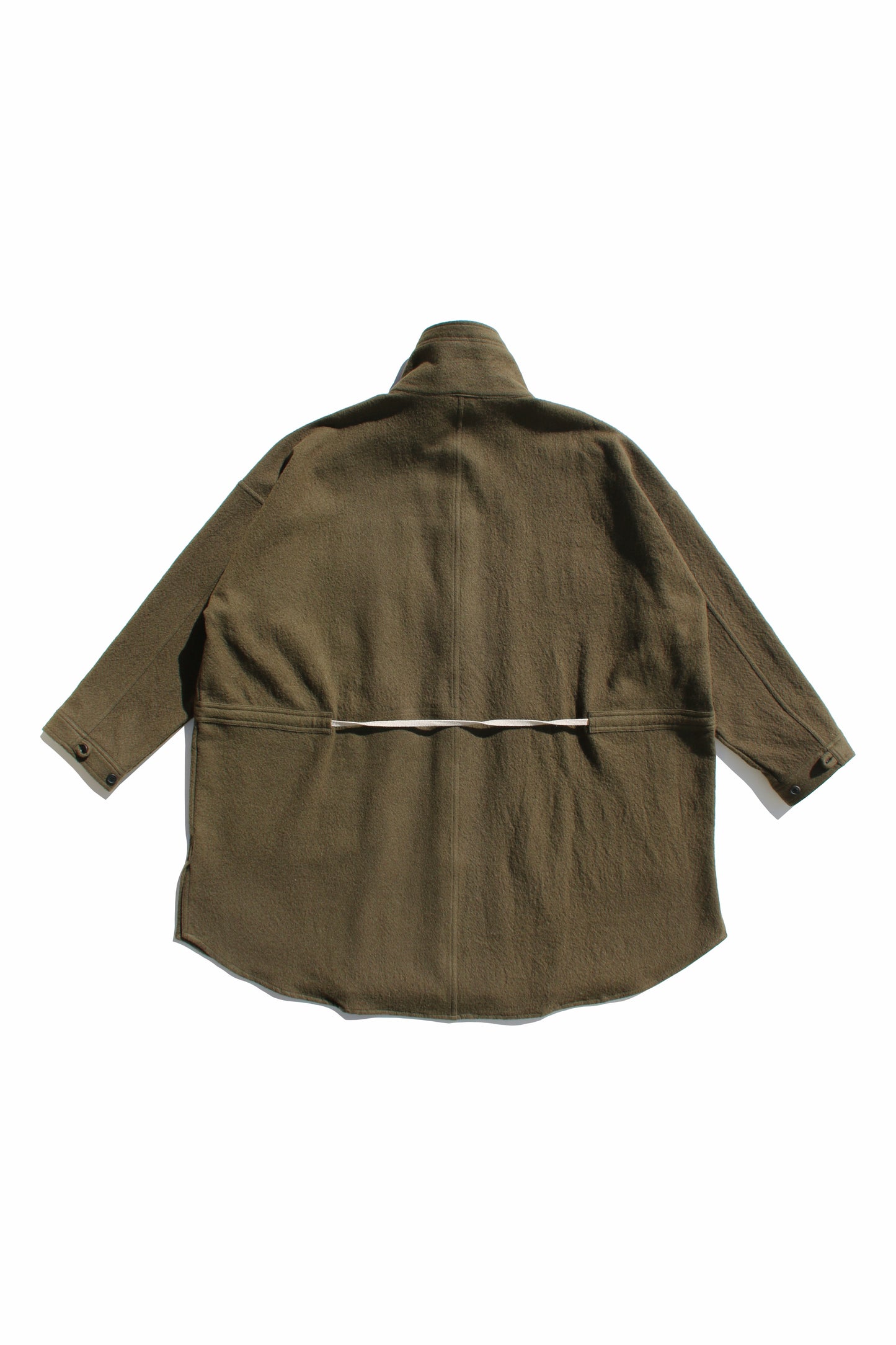 O PROJECT TEDDY WOOL TWILL PARKA JACKET - ARMY GREEN