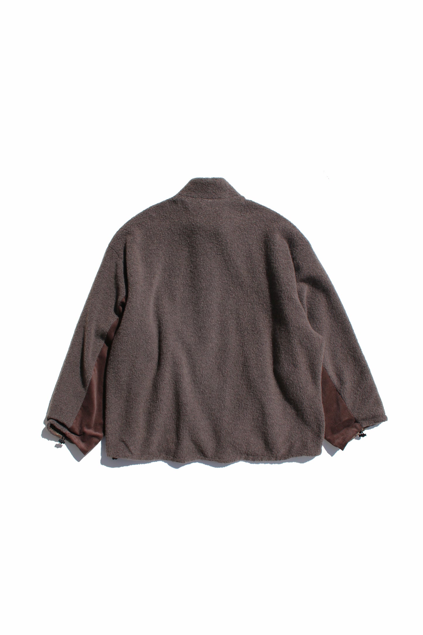 VOAAOV BISHU ANGORA PILE JERSEY REVERSIBLE BOA JACKET - BROWN