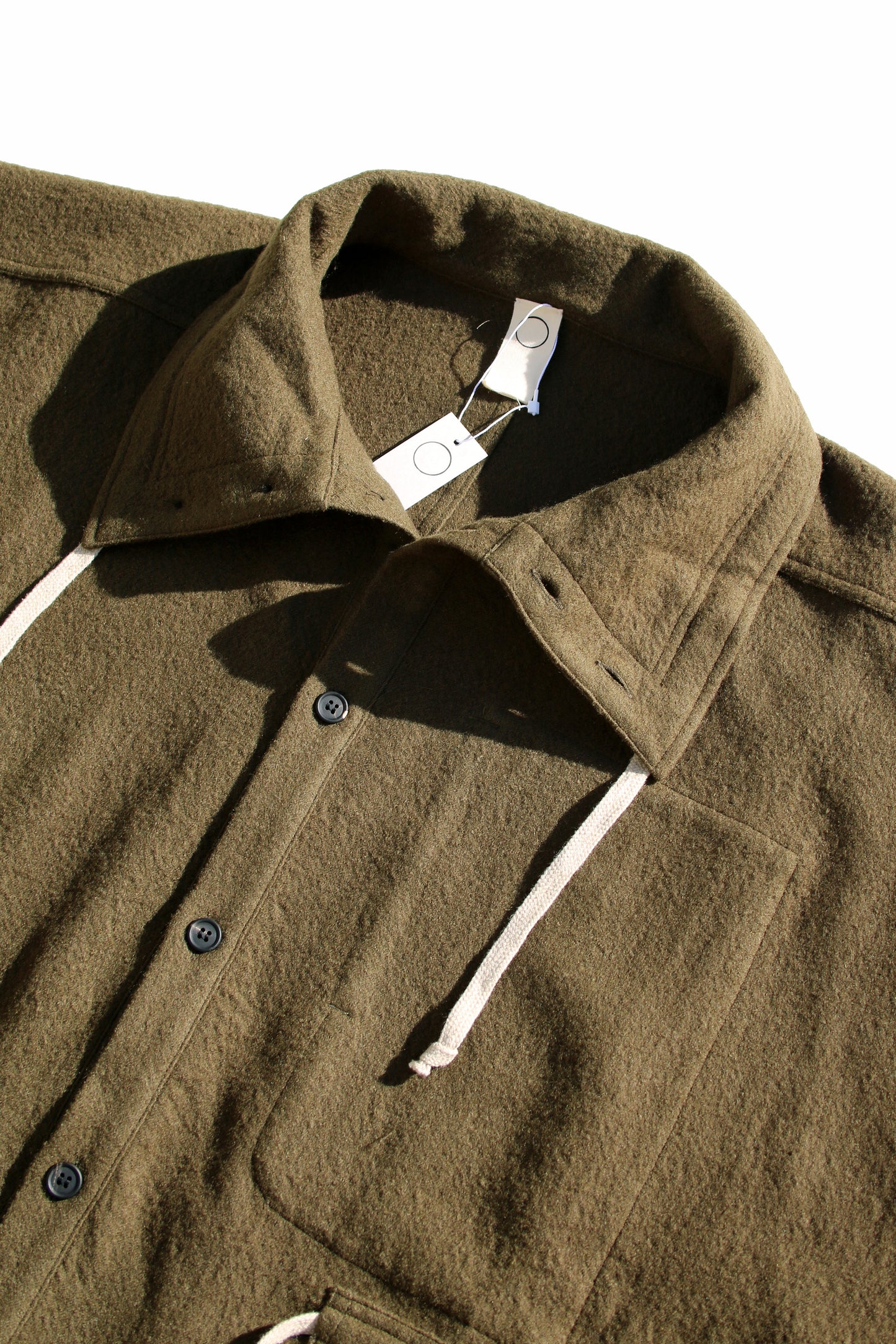 O PROJECT TEDDY WOOL TWILL PARKA JACKET - ARMY GREEN