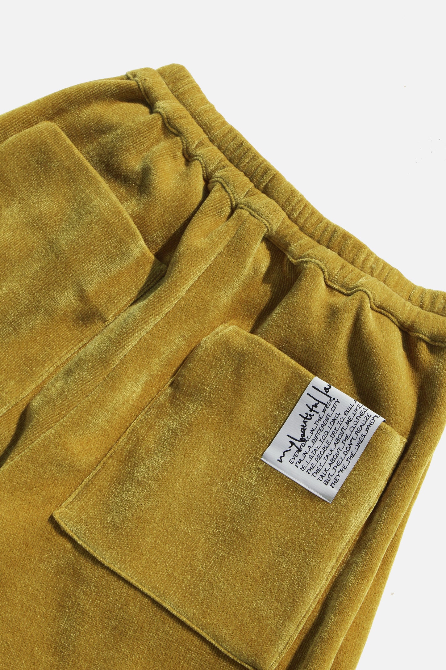 MY BEAUTIFUL LANDLET CHENILLE KNIT WIDE EASY PANTS - YELLOW