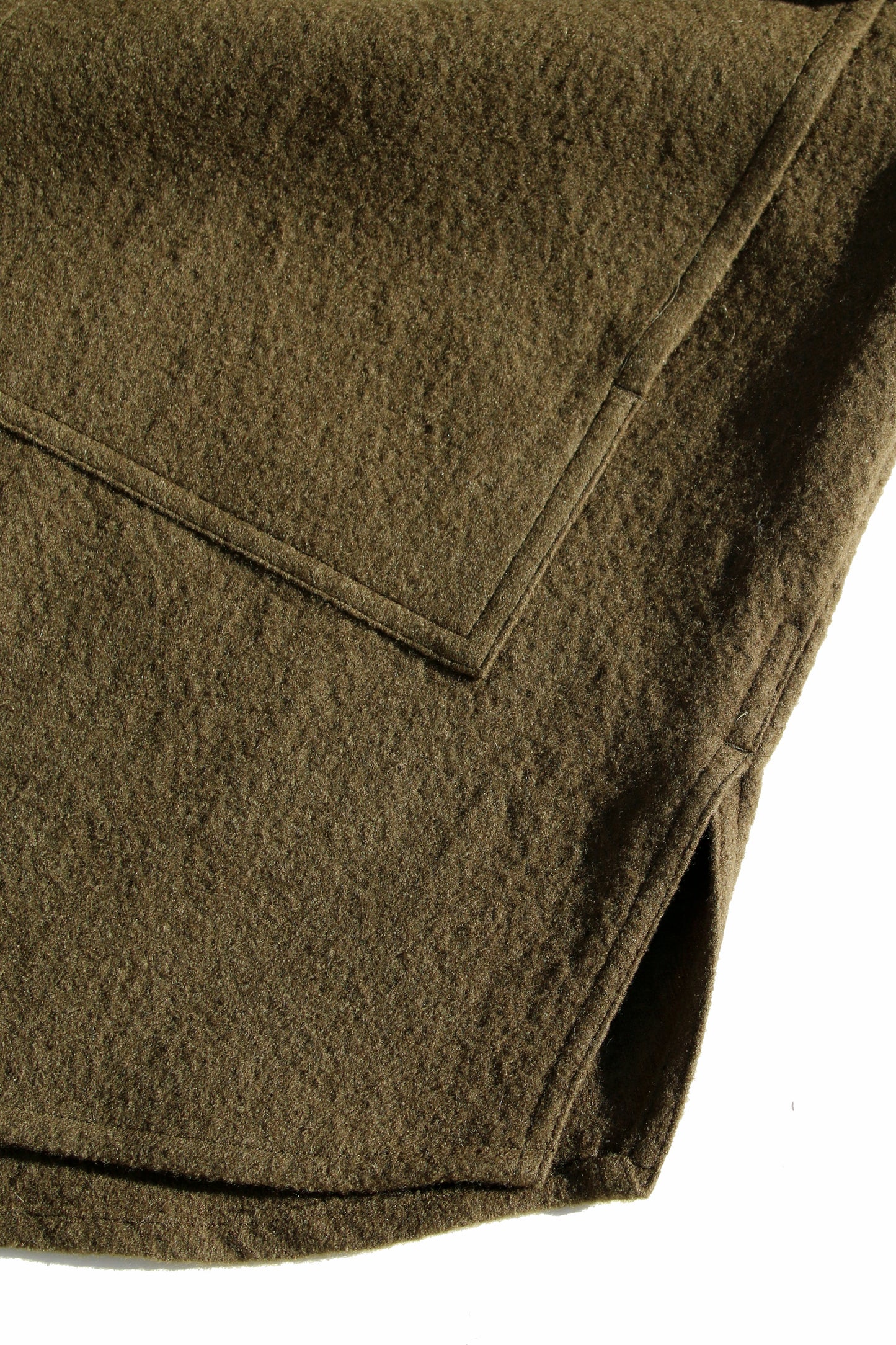 O PROJECT TEDDY WOOL TWILL PARKA JACKET - ARMY GREEN