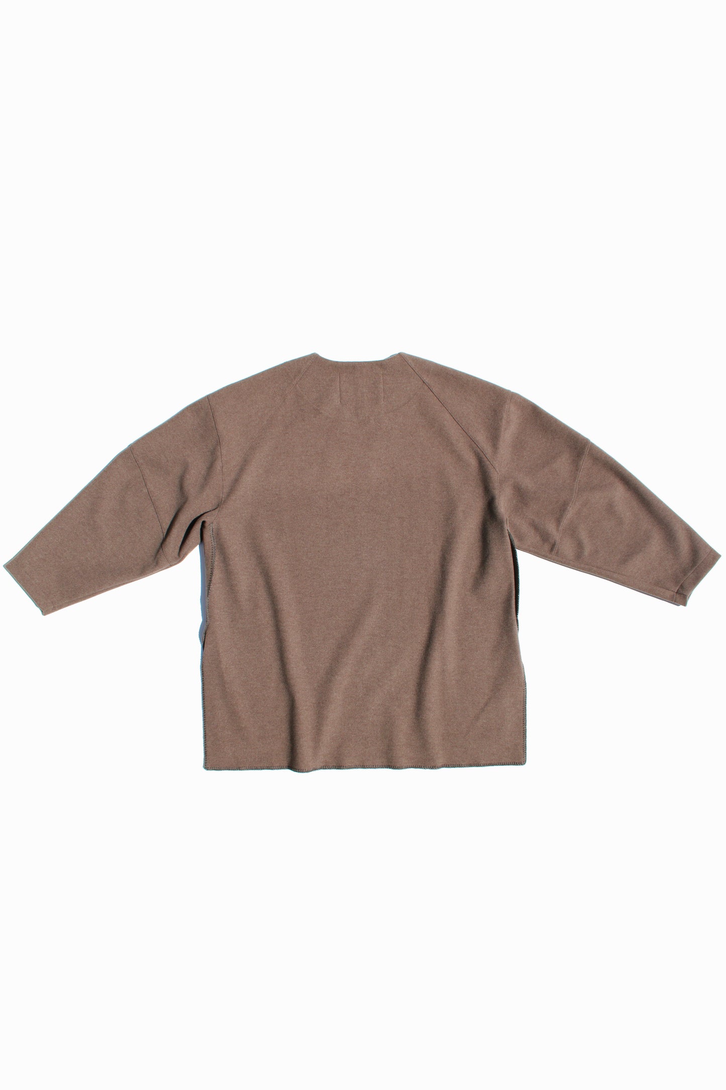 VOAAOV HYBRID RELUX JERJEY PULLOVER - BROWN