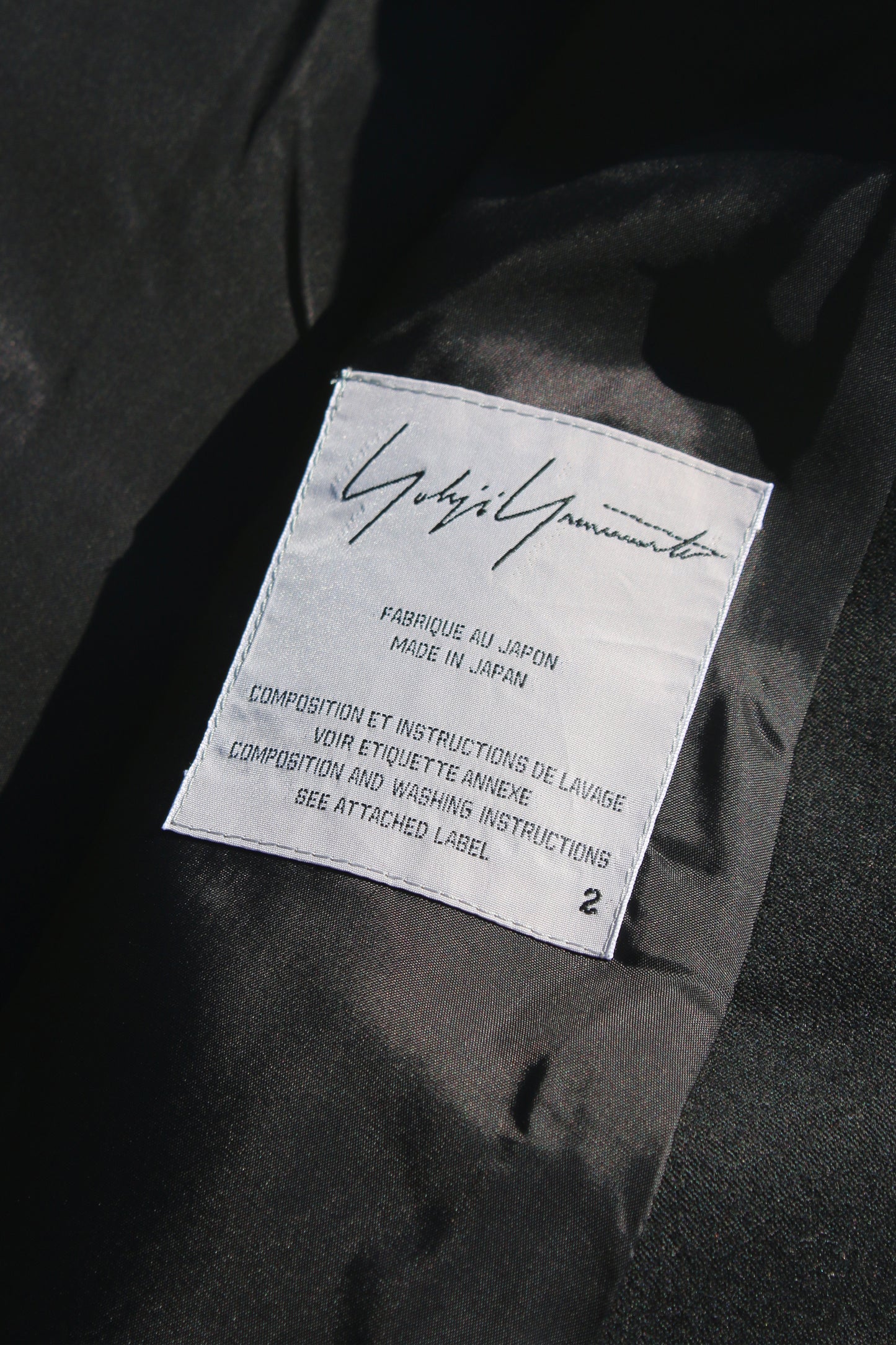 Yohji Yamamoto FEMME TAIL COAT BLACK