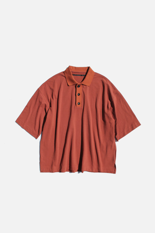 MY BEAUTIFUL LANDLET SEED STITCH SS POLO TEE - ORANGE