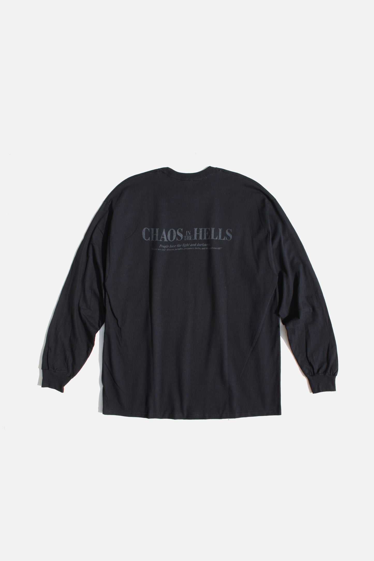 ESSAY BLACK OVERSIZED LONG T-SHIRT - CHAOS