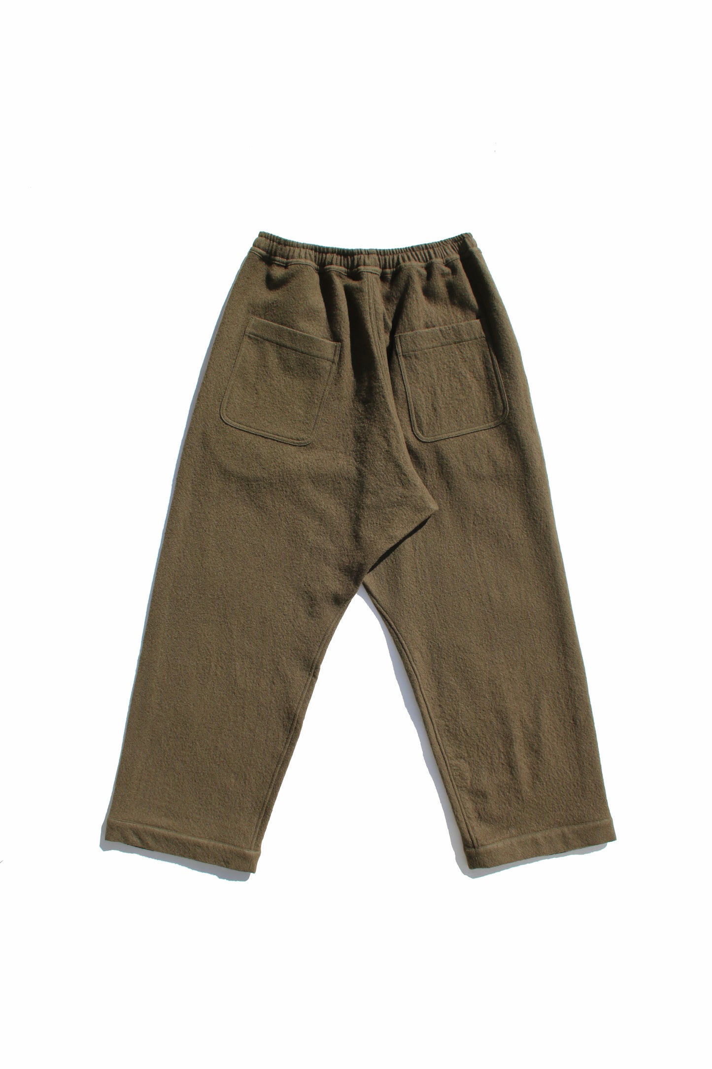 O PROJECT TEDDY WOOL TWILL JOGGING TROUSERS - ARMY GREEN