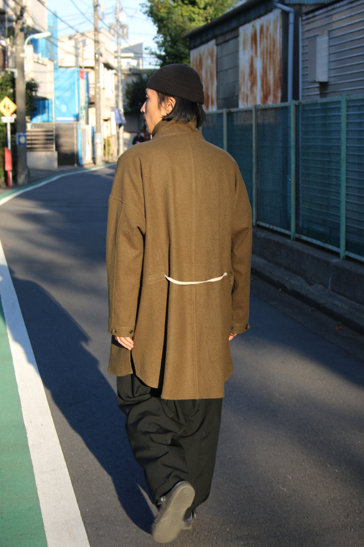 O PROJECT TEDDY WOOL TWILL PARKA JACKET - ARMY GREEN