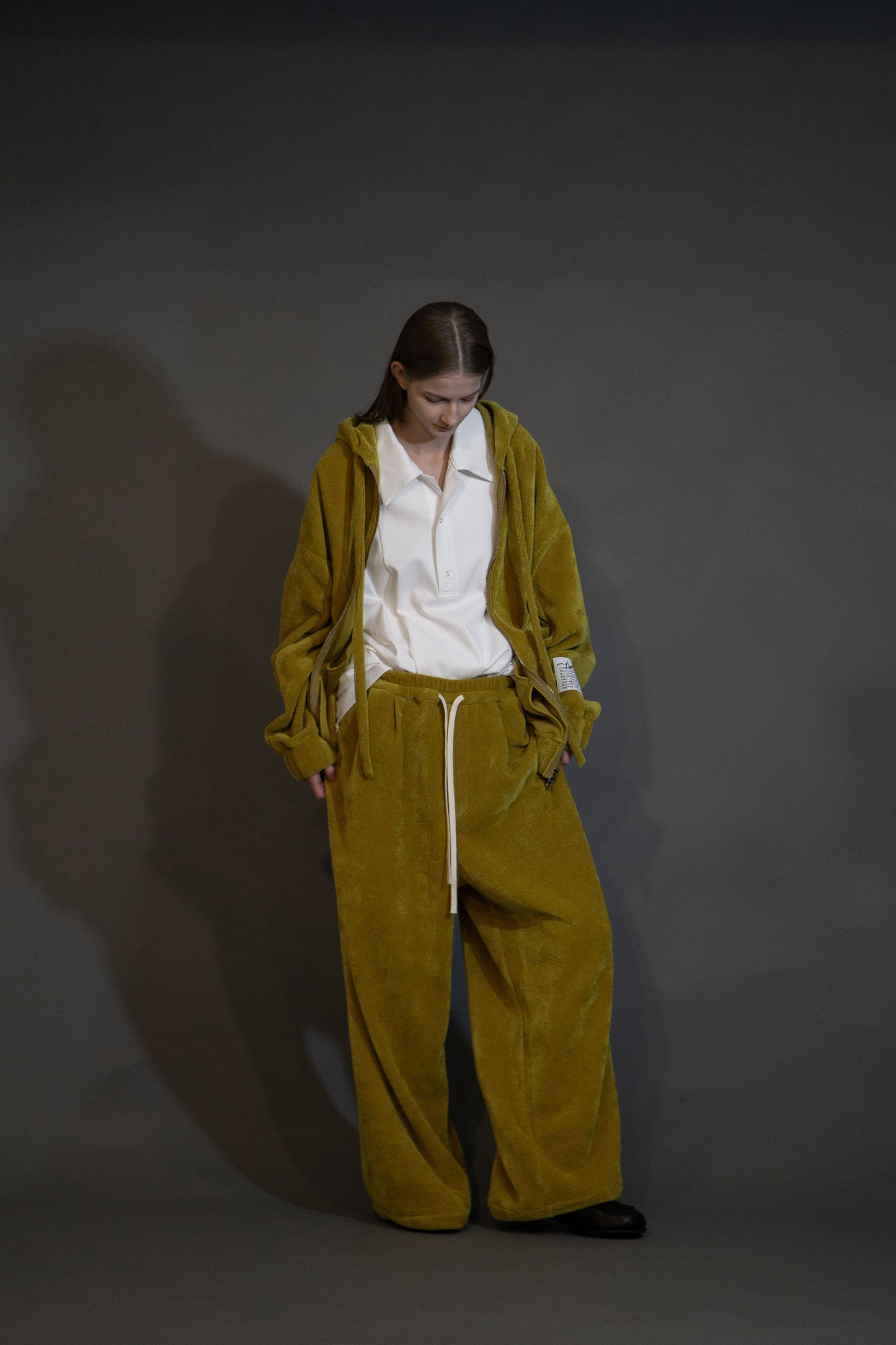 MY BEAUTIFUL LANDLET CHENILLE KNIT WIDE EASY PANTS - YELLOW