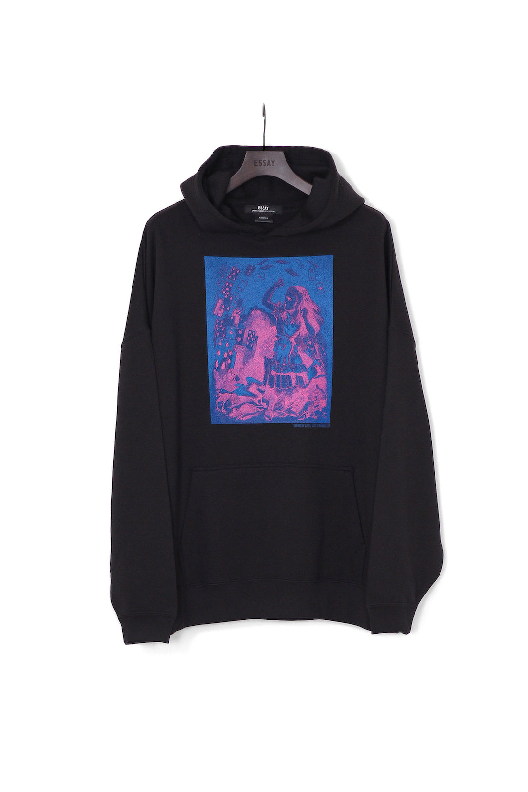 ESSAY OVERSIZED PRINT HOODIE - SHOWER OF CARDS