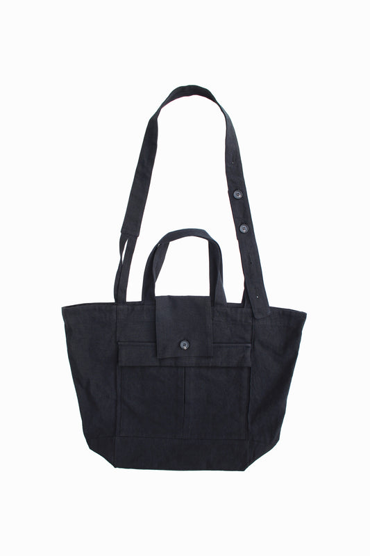 O PROJECT CANVAS 2WAY LARGE CARRIER BAG - BLACK