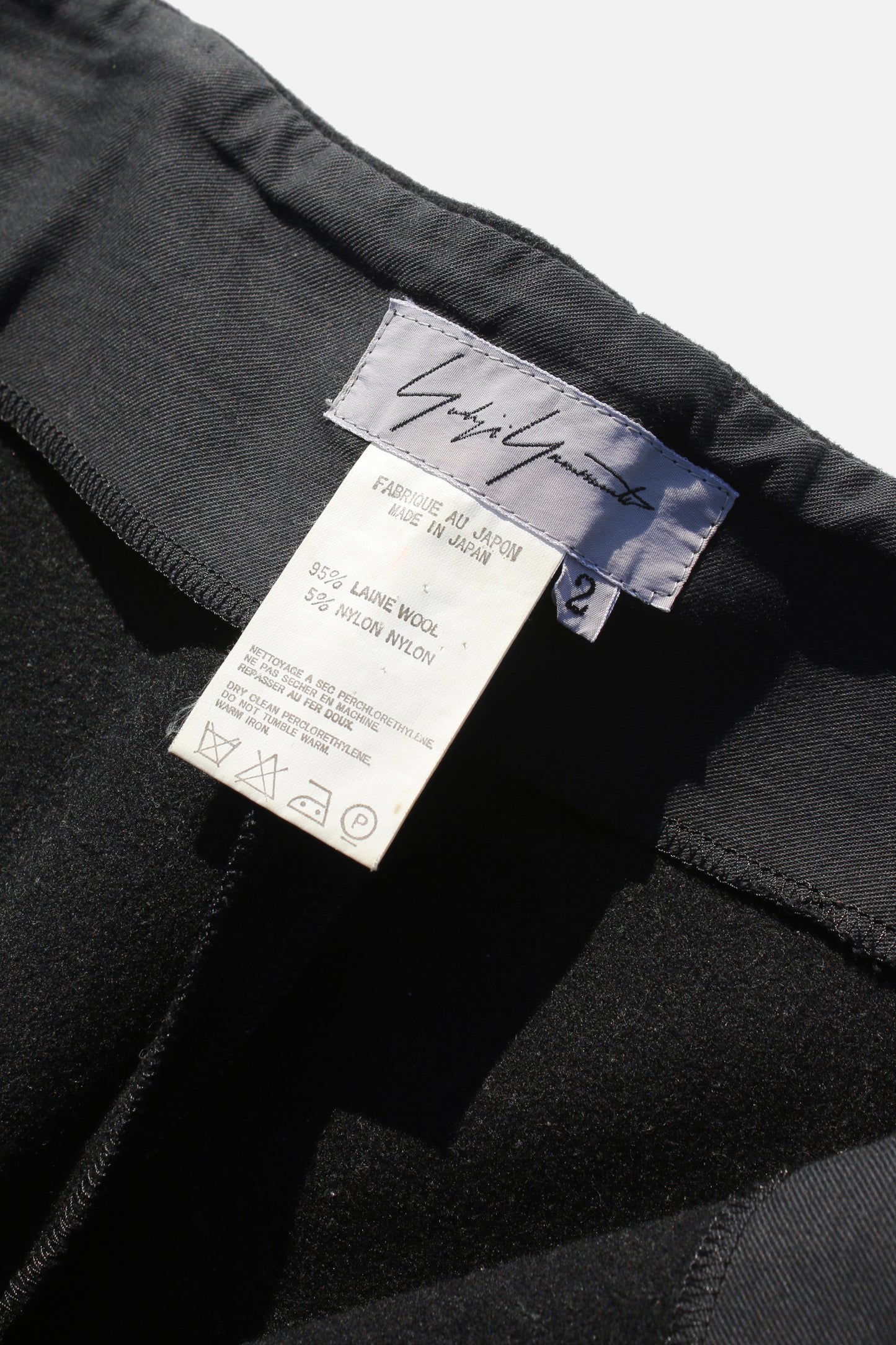Yohji Yamamoto FEMME WOOL NYLON PANTS BLACK