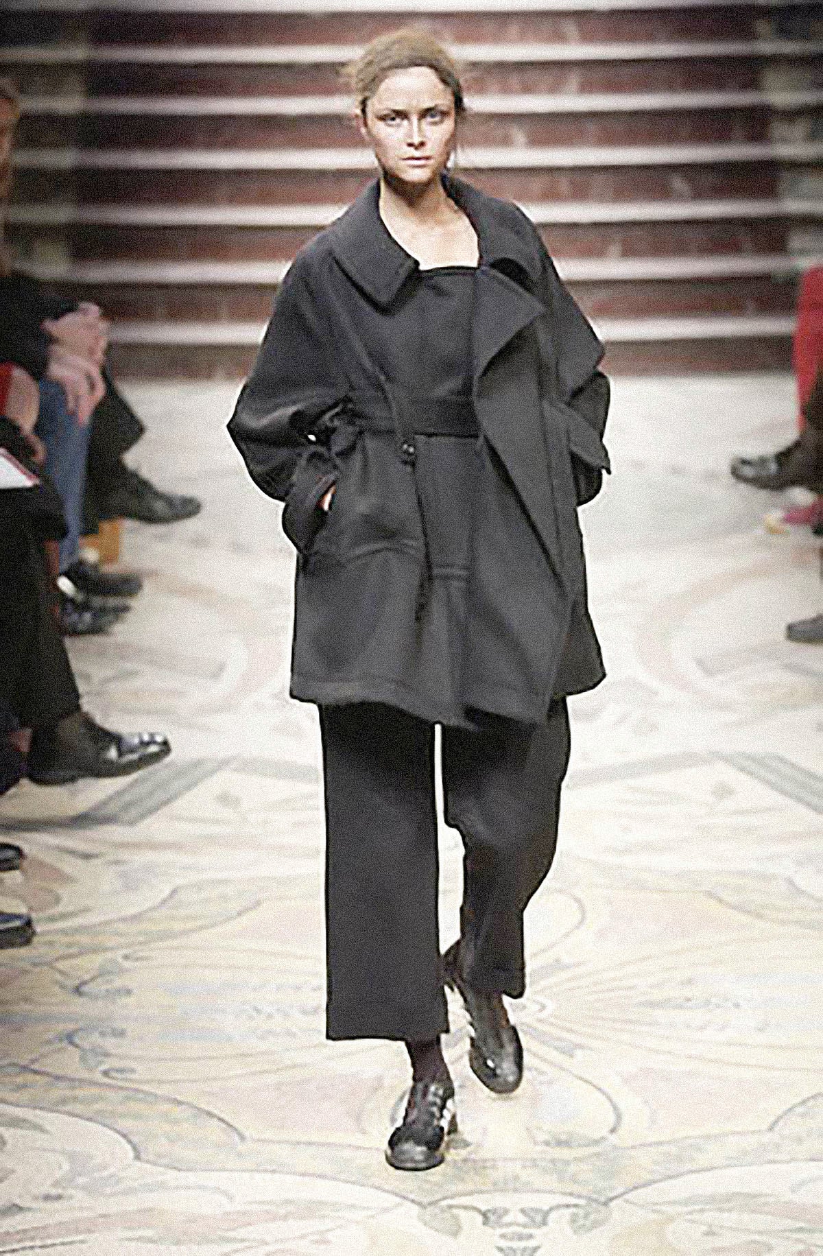 Yohji Yamamoto FEMME WOOL NYLON PANTS BLACK