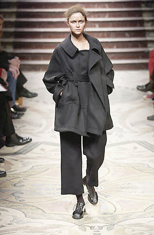 Yohji Yamamoto FEMME WOOL NYLON PANTS BLACK