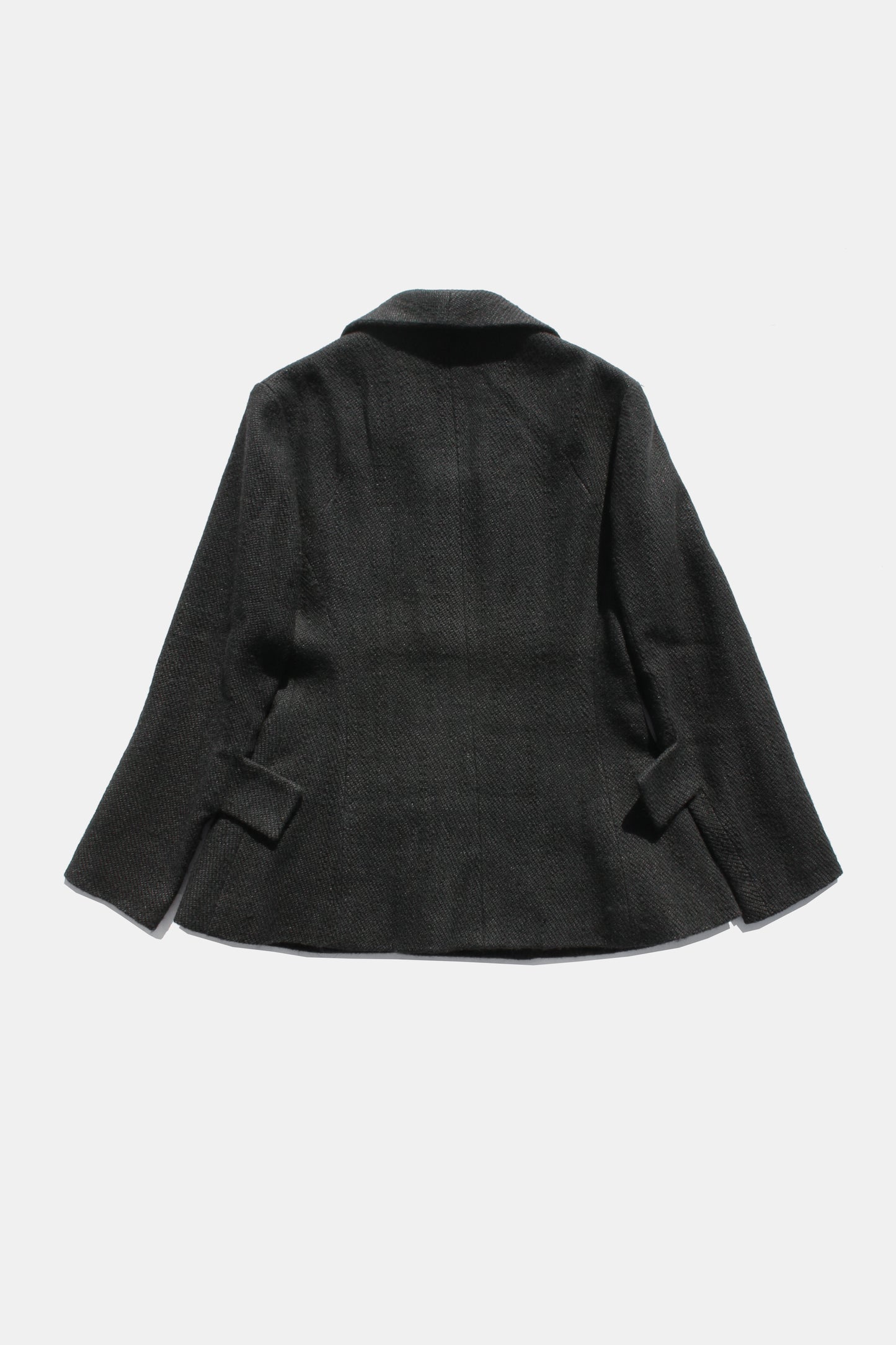 Yohji Yamamoto FEMME SNAP BUTTON WOOL SILK JACKET BLACK