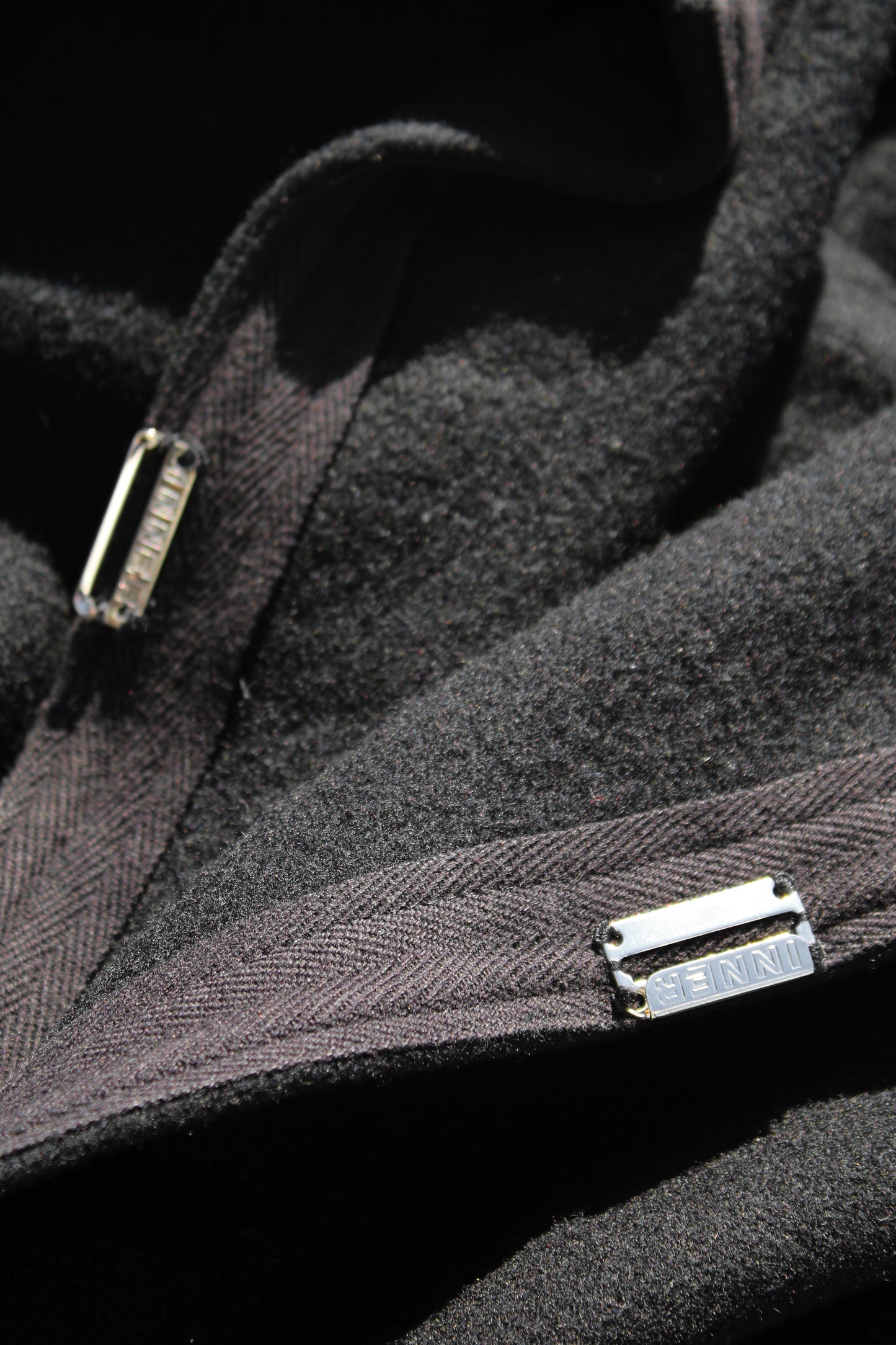 Y's BIG COLLAR LONG COAT BLACK