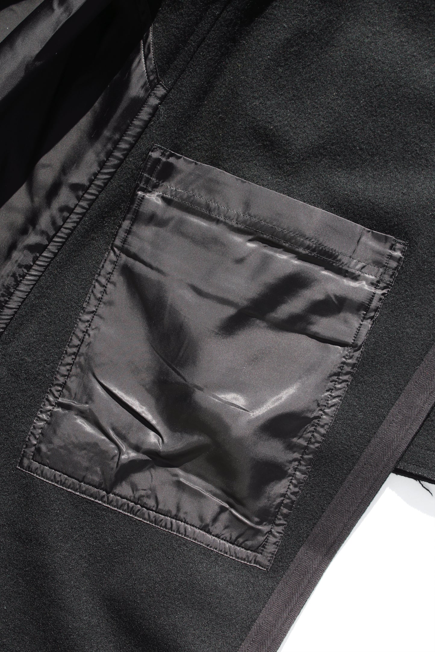 Y's BIG COLLAR LONG COAT BLACK