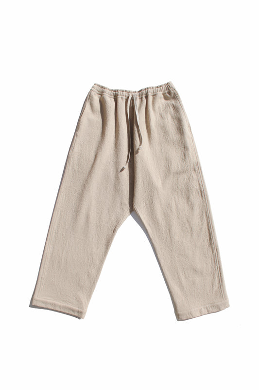O PROJECT TEDDY WOOL TWILL JOGGING TROUSERS - BEIGE