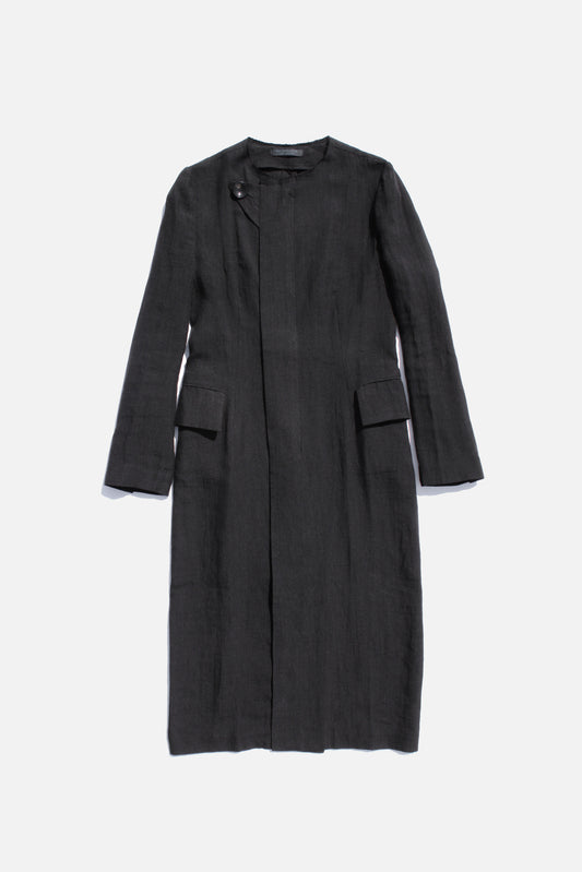 REGULATION Yohji Yamamoto LINEN LONG JACKET BLACK
