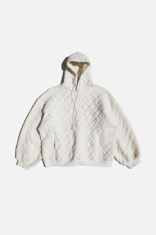 MY BEAUTIFUL LANDLET QUILTED JACQUARD BIG HOODIE - OFF WHITE