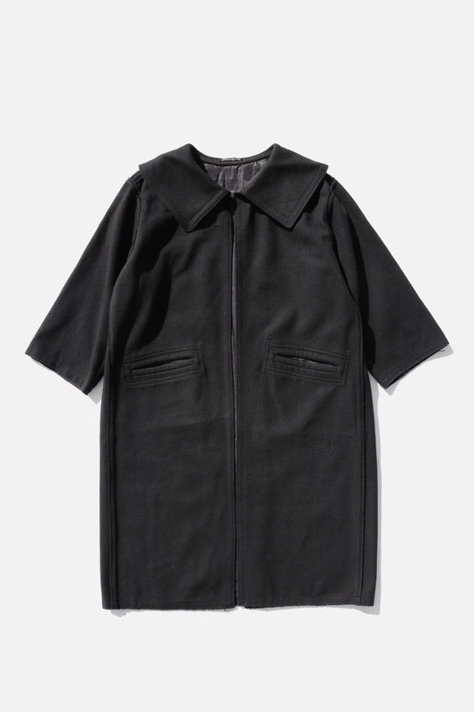 Y's BIG COLLAR LONG COAT BLACK
