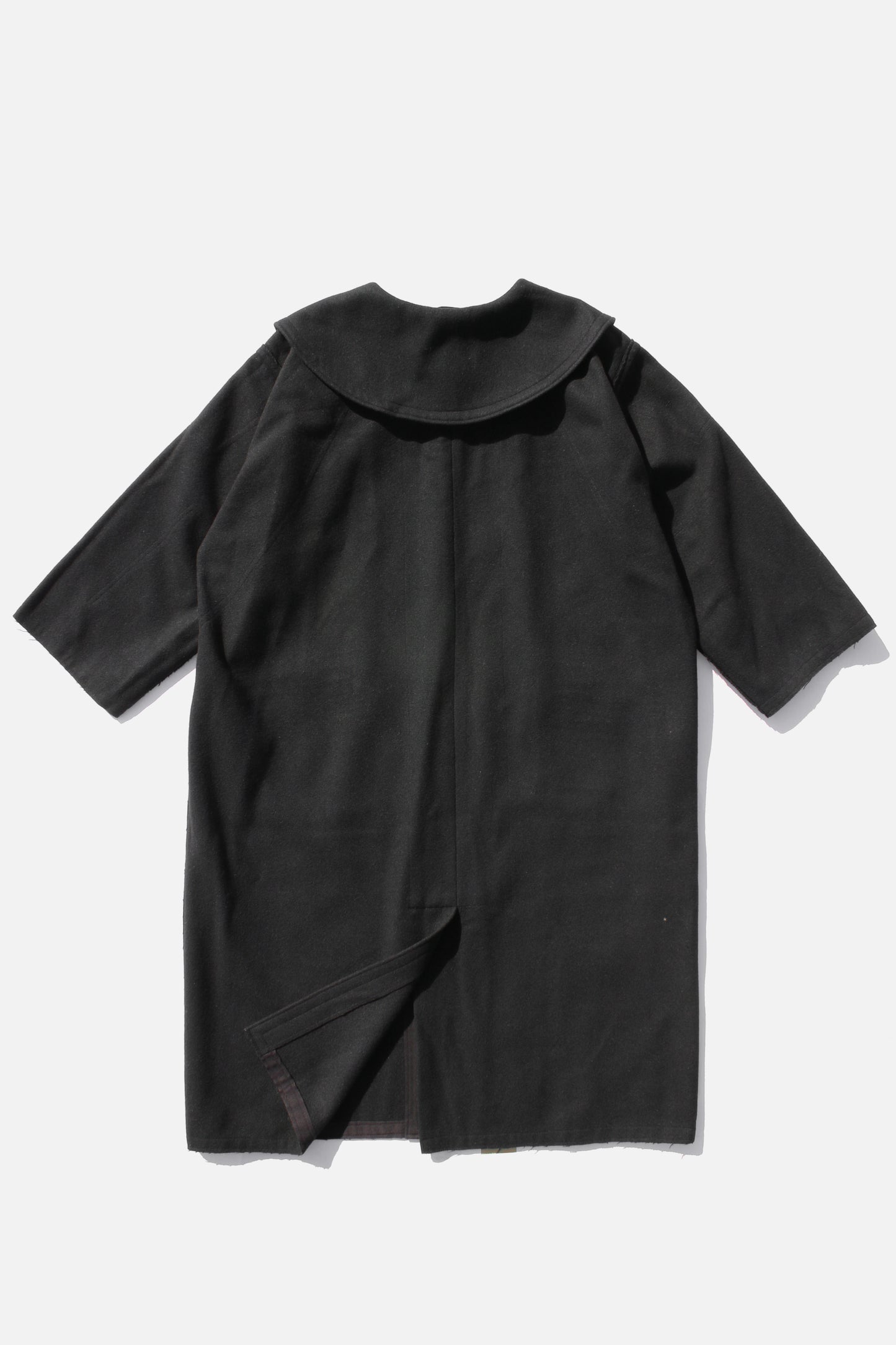 Y's BIG COLLAR LONG COAT BLACK