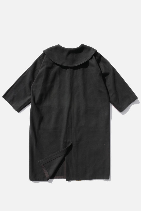 Y's BIG COLLAR LONG COAT BLACK