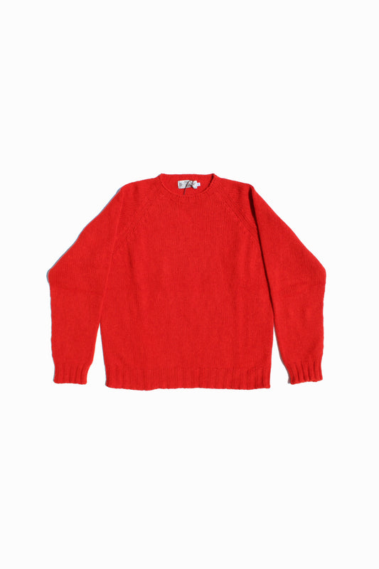 NOR’EASTERLY SCOTLAND II 2PLY RAGLAN CREW KNIT - SCARLET