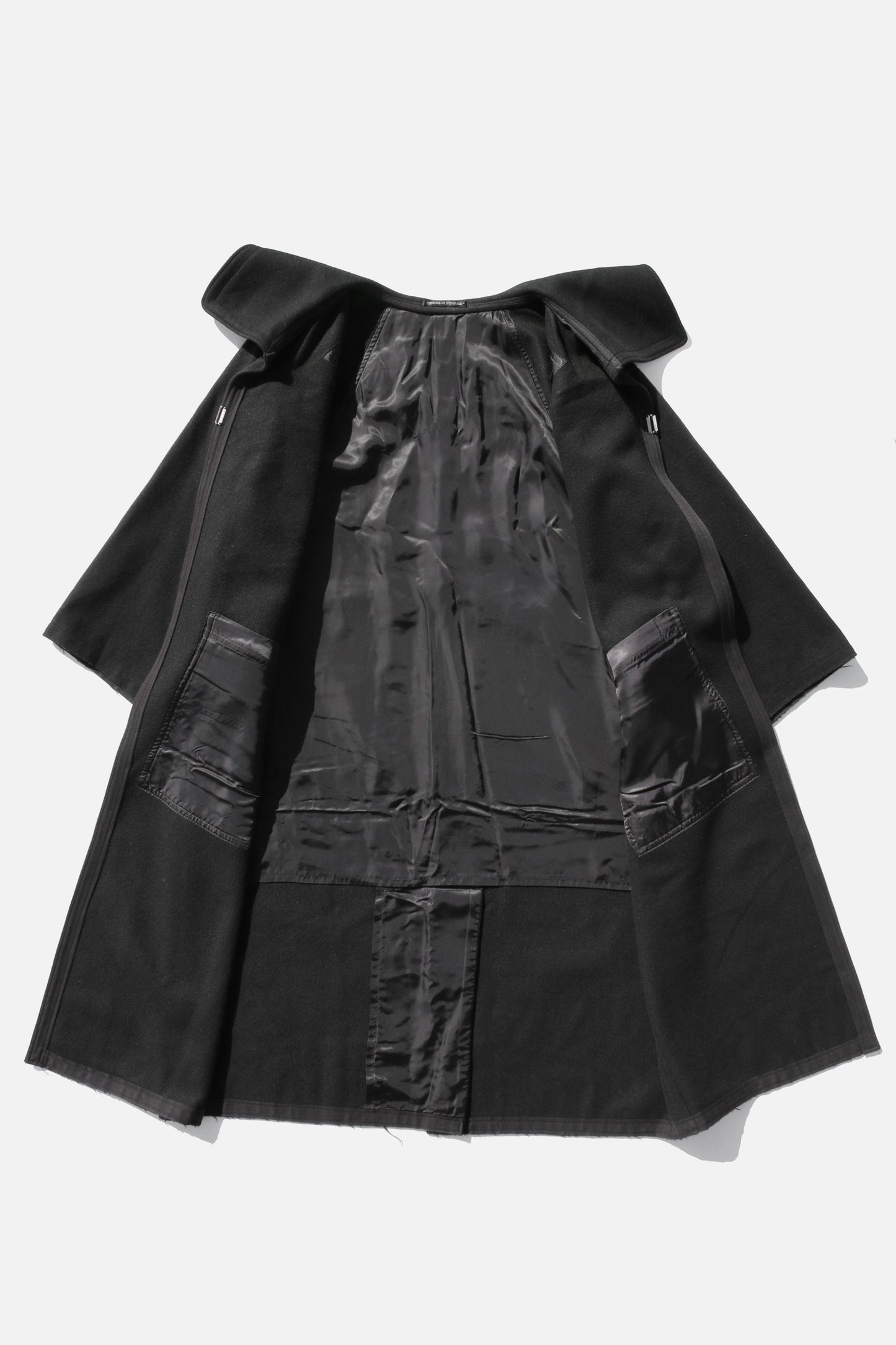 Y's BIG COLLAR LONG COAT BLACK