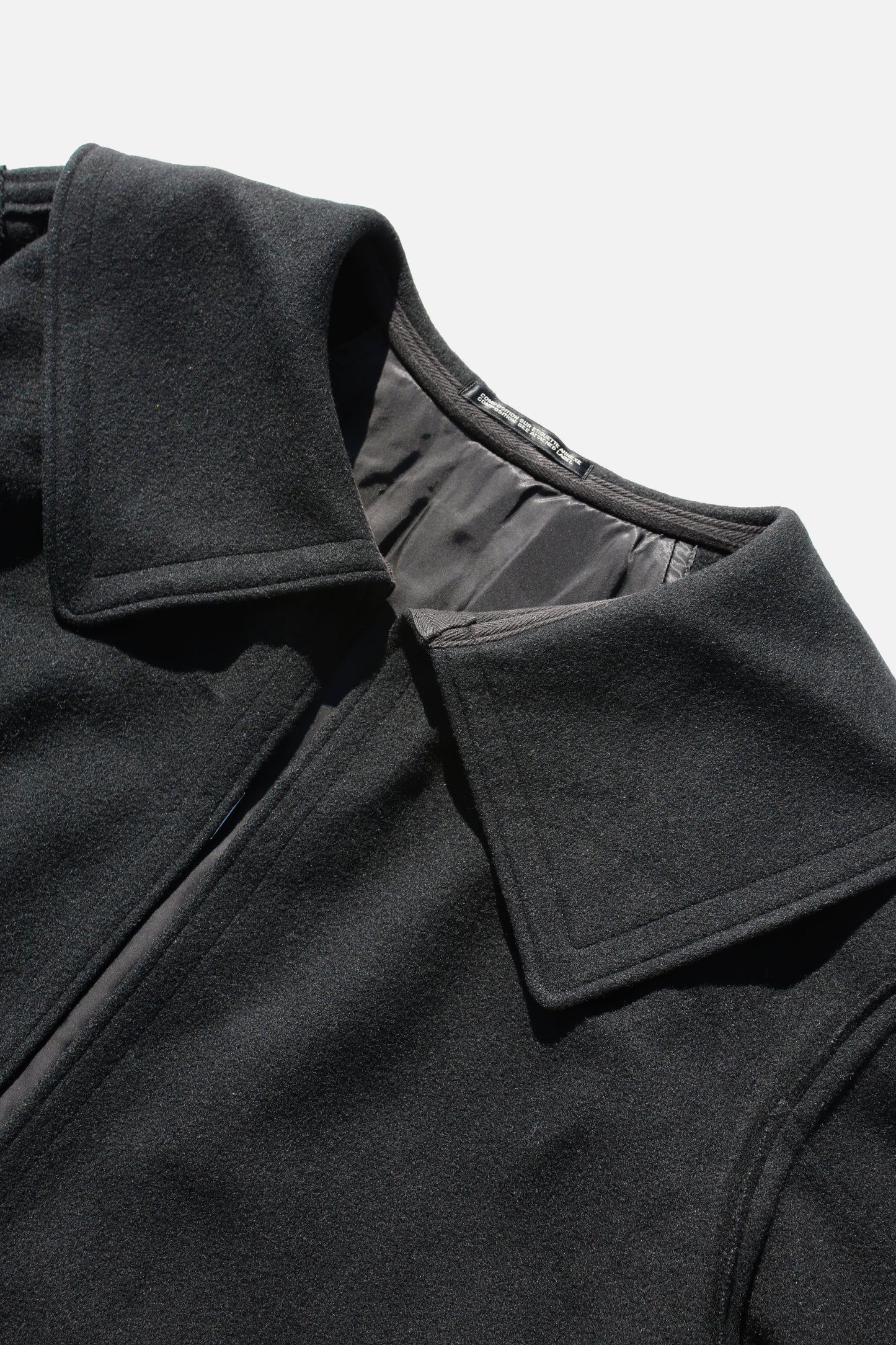 Y's BIG COLLAR LONG COAT BLACK