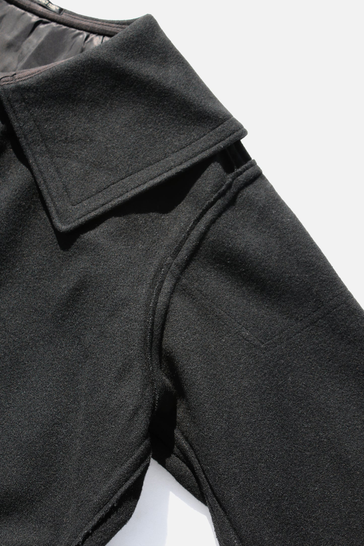 Y's BIG COLLAR LONG COAT BLACK