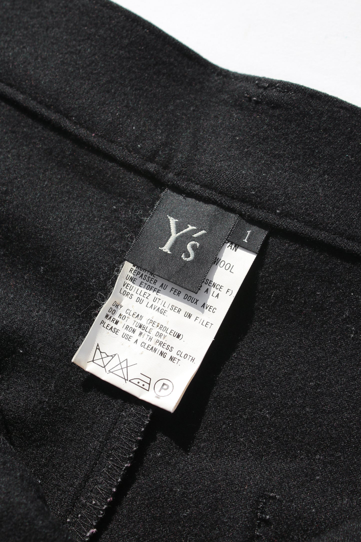 Y's WOOL PANTS BLACK