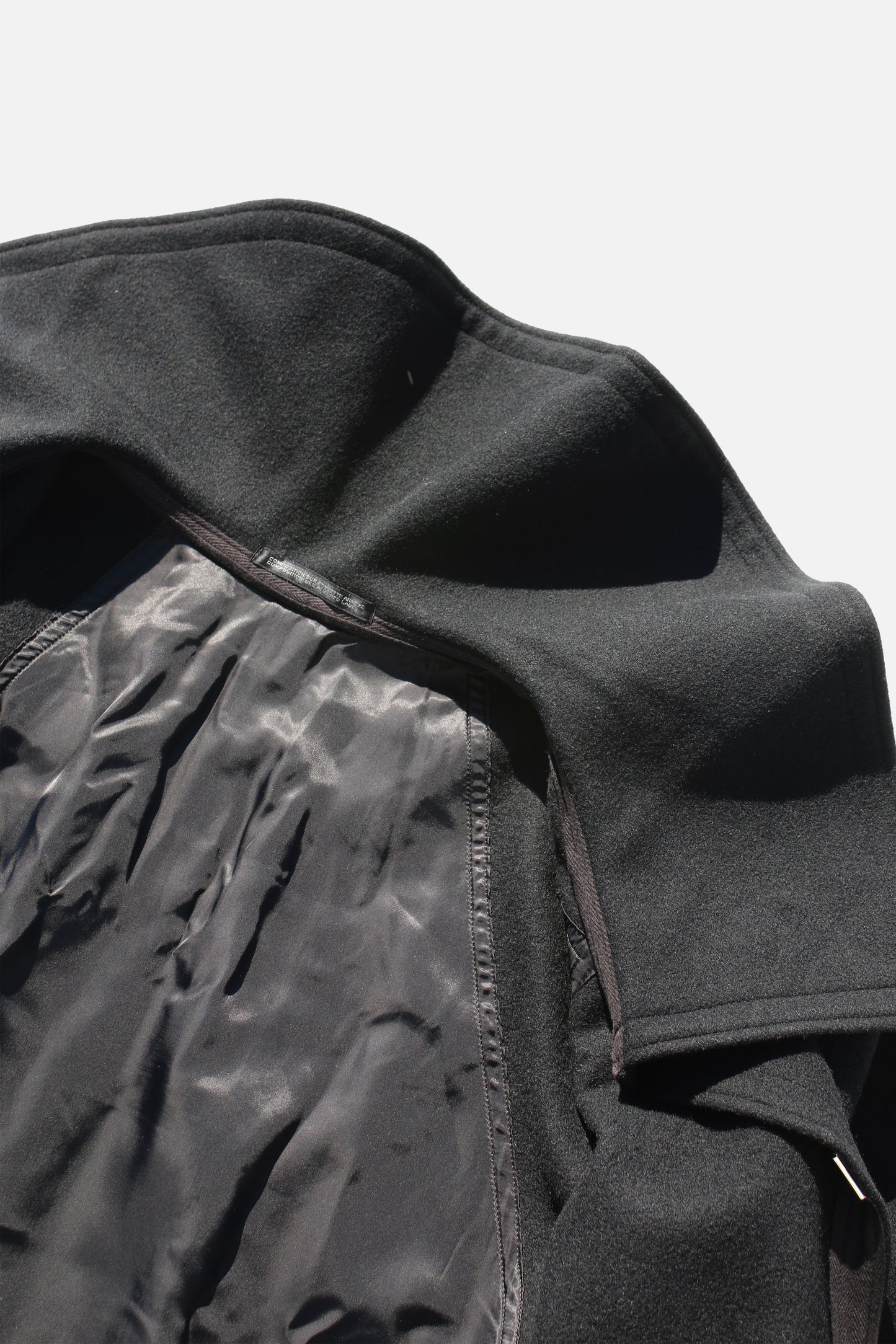 Y's BIG COLLAR LONG COAT BLACK