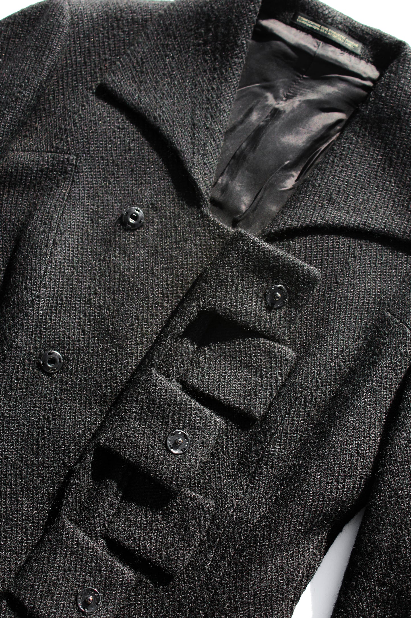 Yohji Yamamoto FEMME SNAP BUTTON WOOL SILK JACKET BLACK