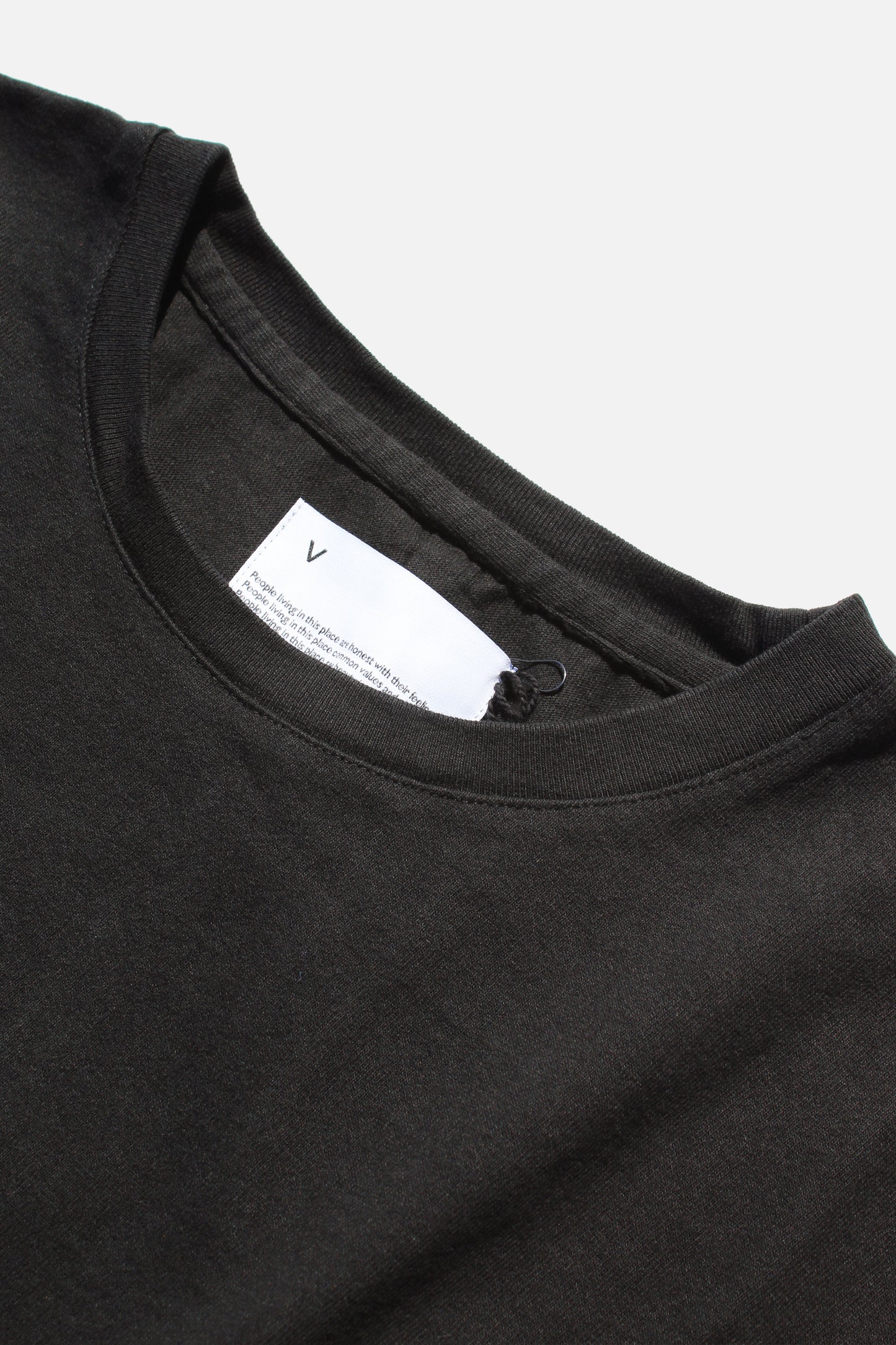 VOAAOV HEAVY JERSEY GARMENT DYE CREW NECK PULLOVER - BLACK