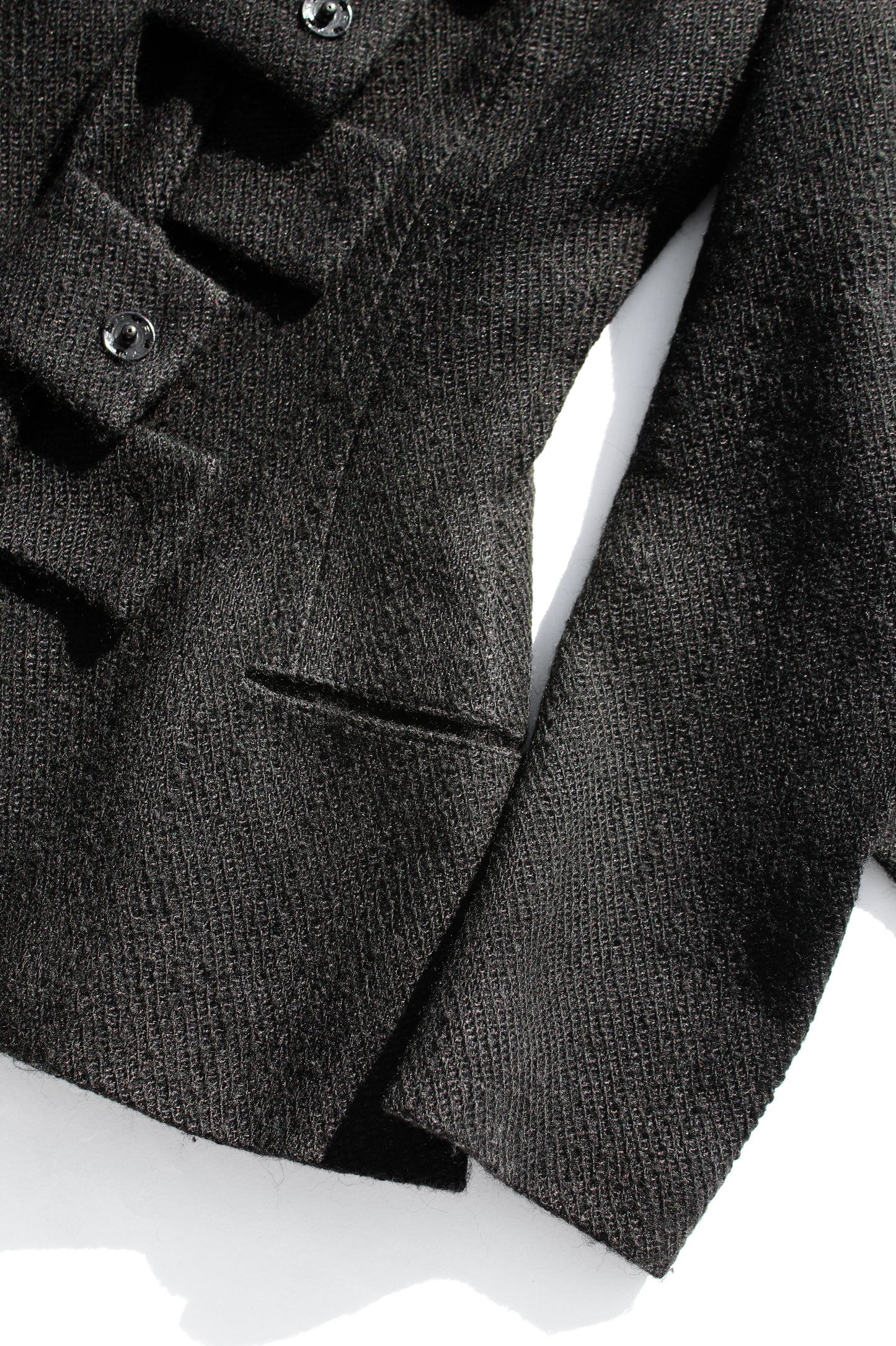 Yohji Yamamoto FEMME SNAP BUTTON WOOL SILK JACKET BLACK