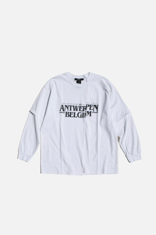 ESSAY CUT UP LONG LAYER T-SHIRT - ANTWERPEN WHITE