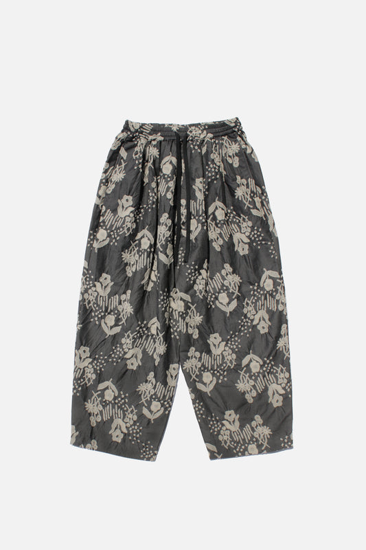 MY BEAUTIFUL LANDLET ORIGINAL FLOWER JACQUARD EASY PANTS - BLACK