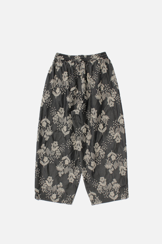 MY BEAUTIFUL LANDLET ORIGINAL FLOWER JACQUARD EASY PANTS - BLACK