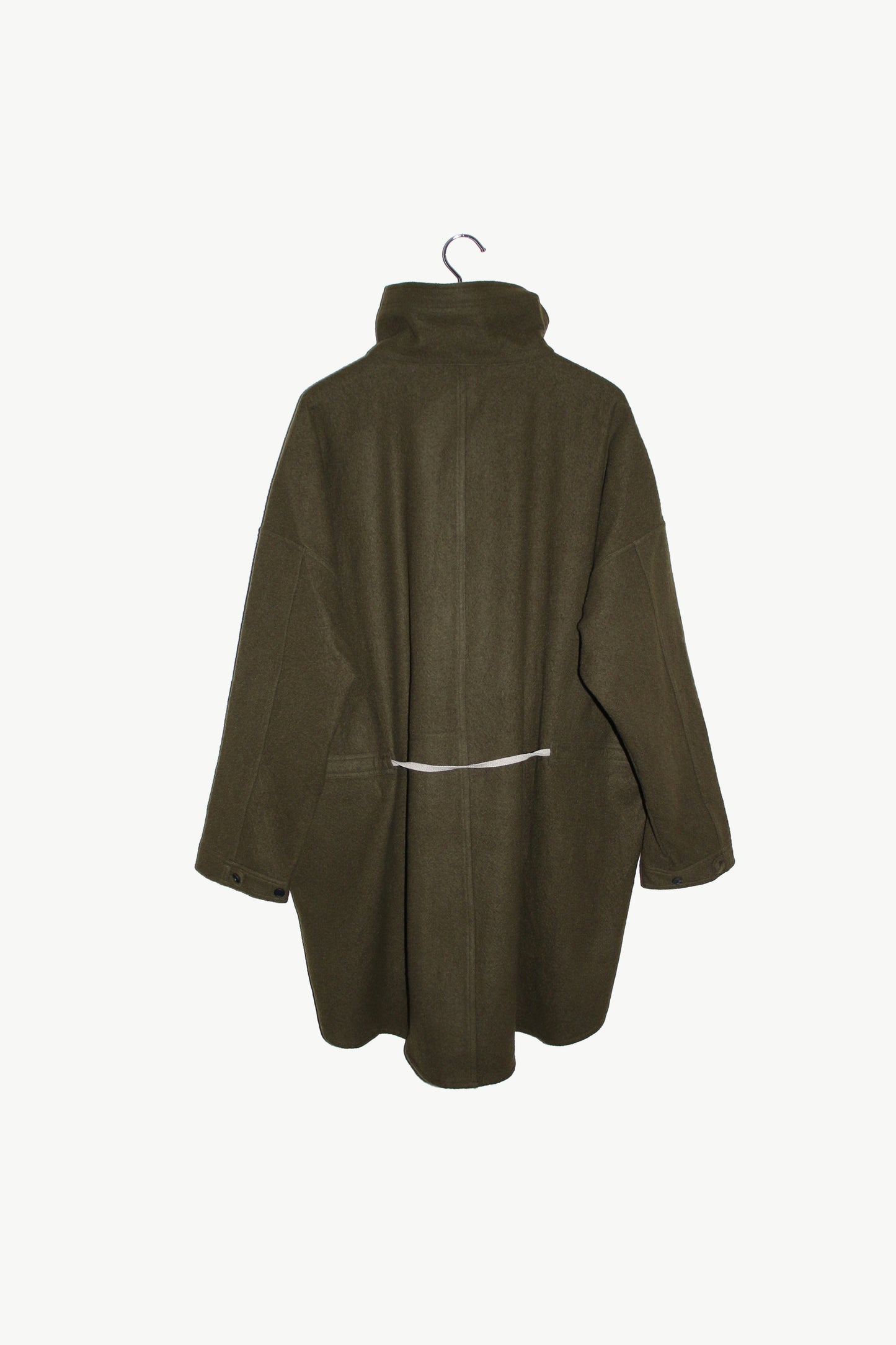 O PROJECT TEDDY WOOL TWILL PARKA JACKET - ARMY GREEN