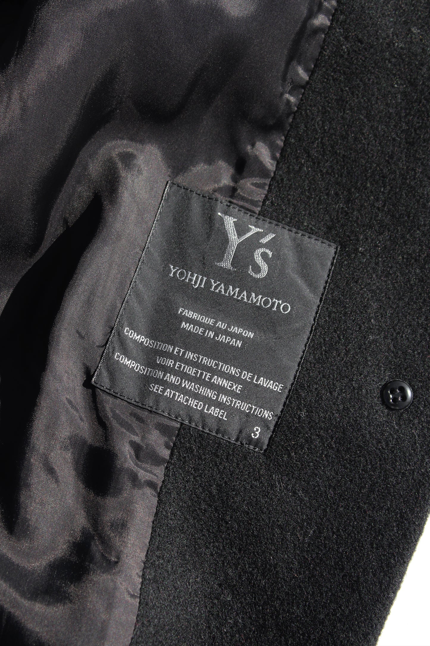 Y's LONG COAT BLACK