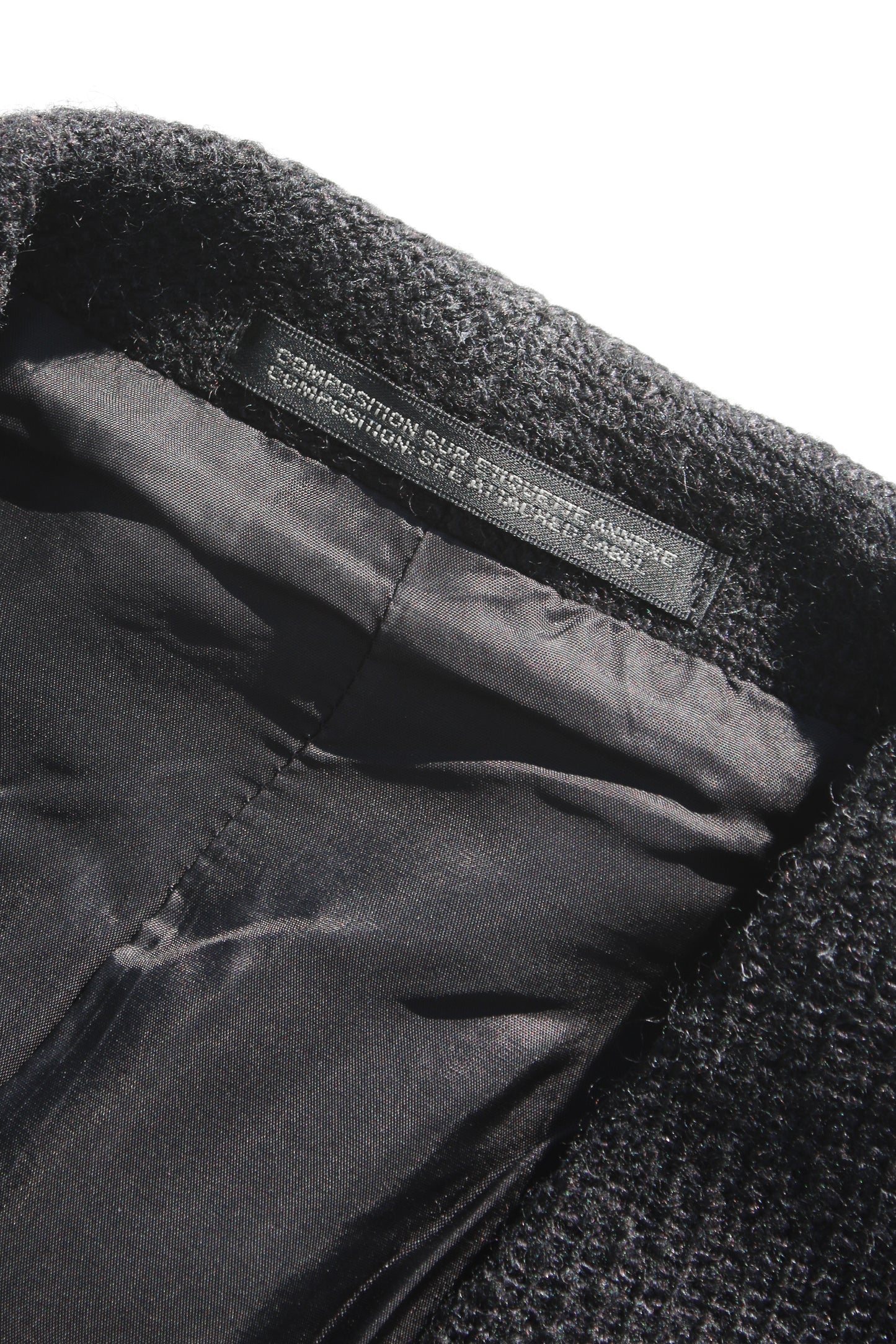 Yohji Yamamoto FEMME SNAP BUTTON WOOL SILK JACKET BLACK