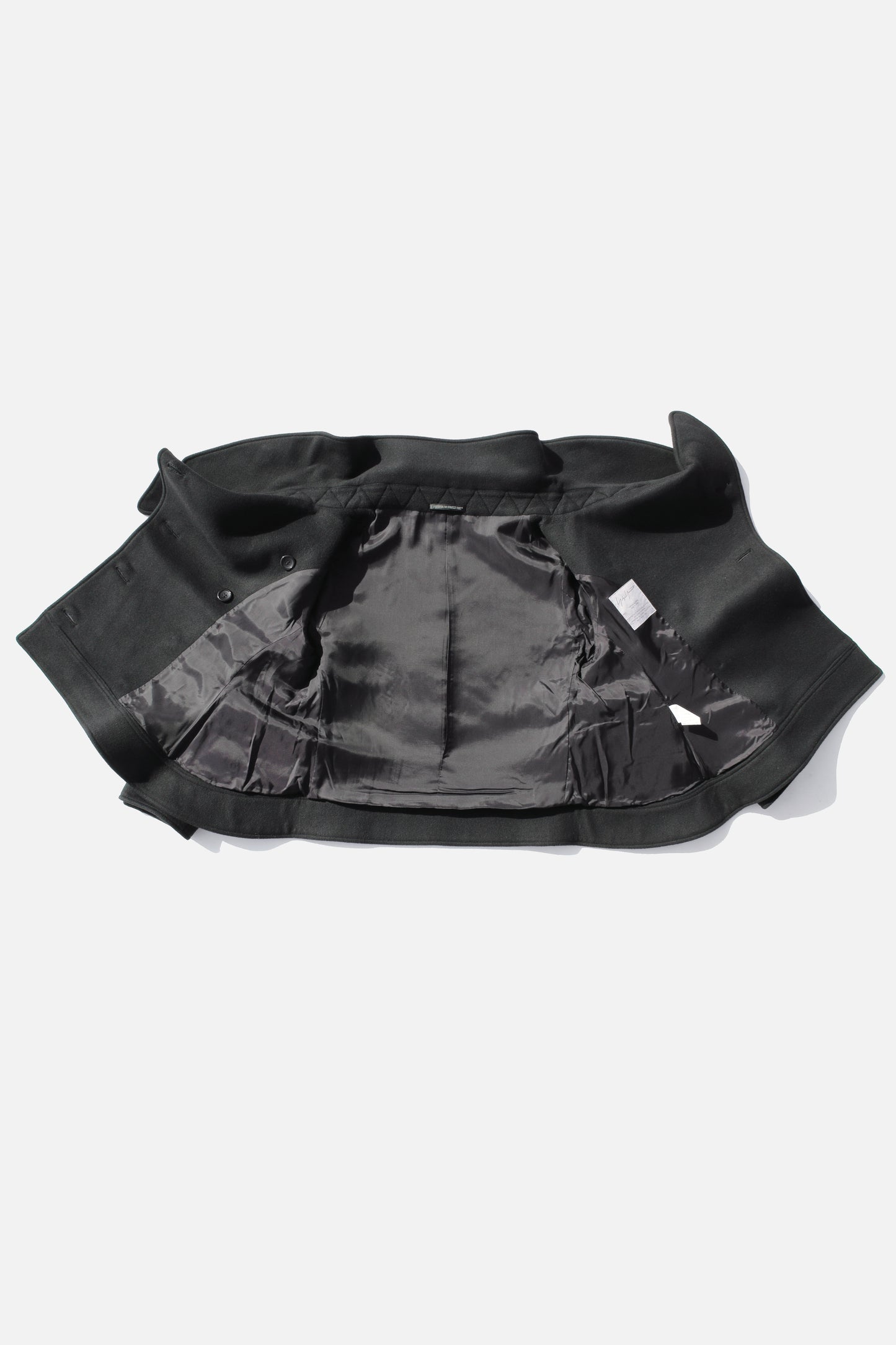 Yohji Yamamoto FEMME WOOL CASHMERE SHORT COAT BLACK