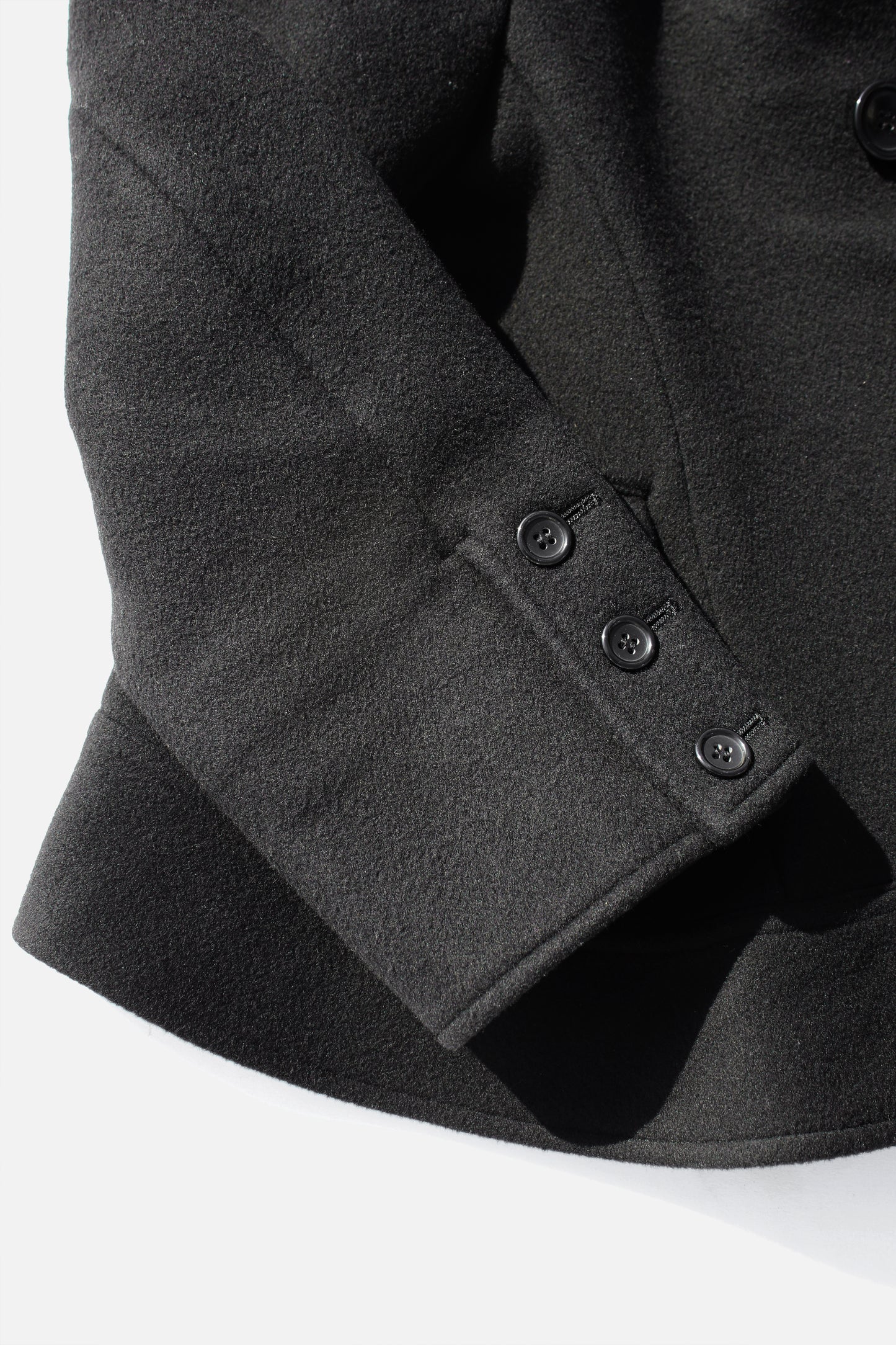 Yohji Yamamoto FEMME WOOL CASHMERE SHORT COAT BLACK