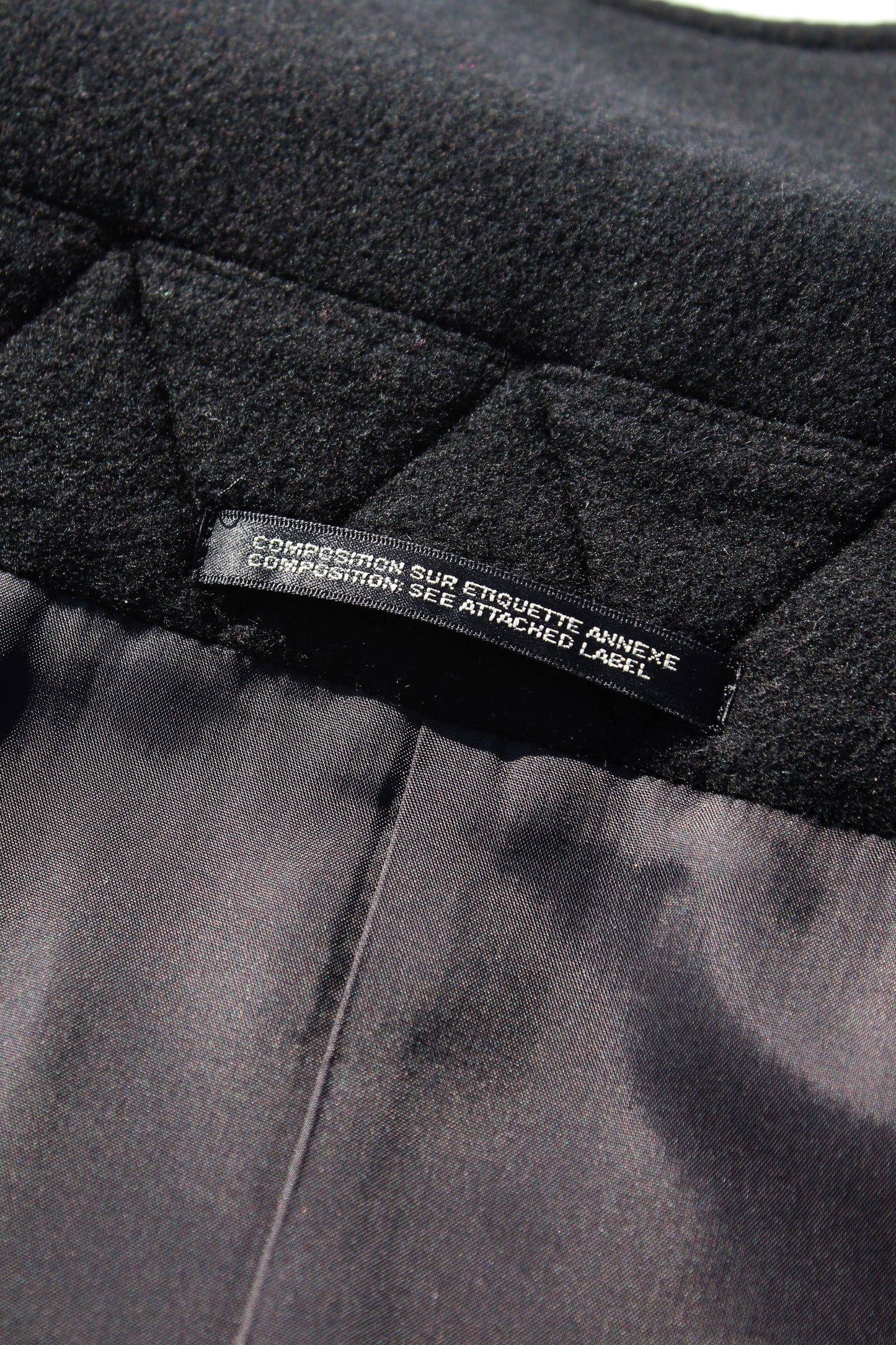 Yohji Yamamoto FEMME WOOL CASHMERE SHORT COAT BLACK