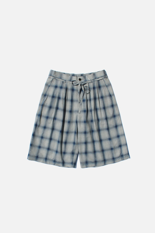 ESSAY 3TUCKED CROP SHORTS - BLUE CHECK
