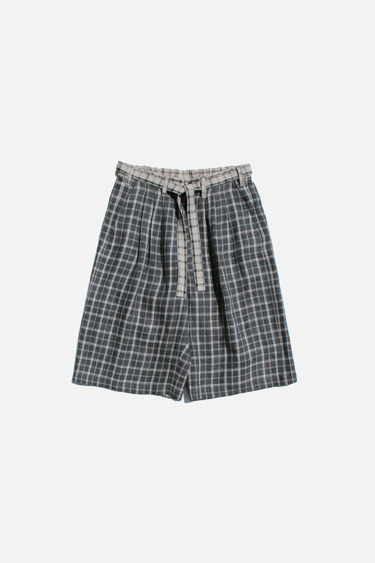 ESSAY 3TUCKED CROP SHORTS - GREY CHECK