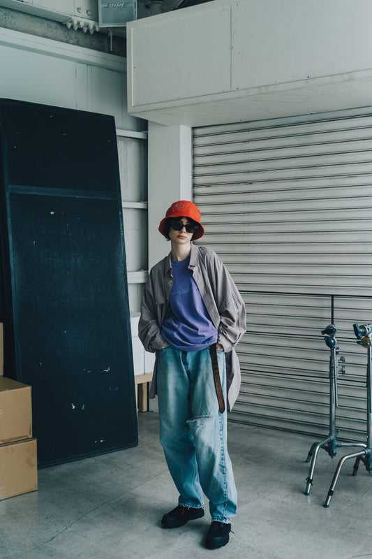 ESSAY DRAPE SHIRT - GREY STRIPE